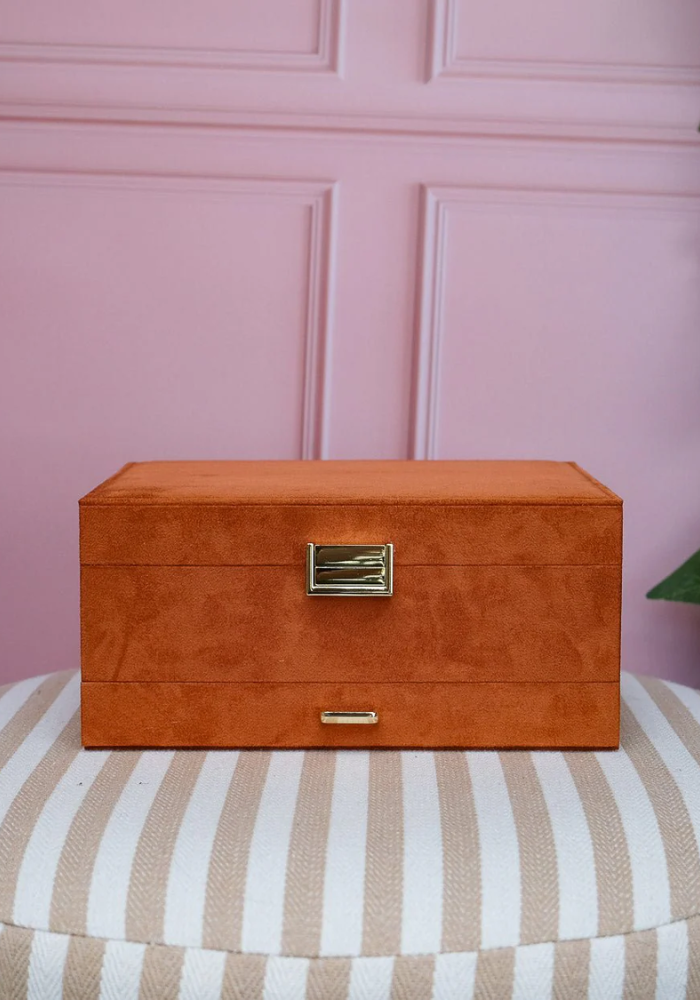 Boîte À Bijoux Denise En Velours Camel - Sélectionné par Blush