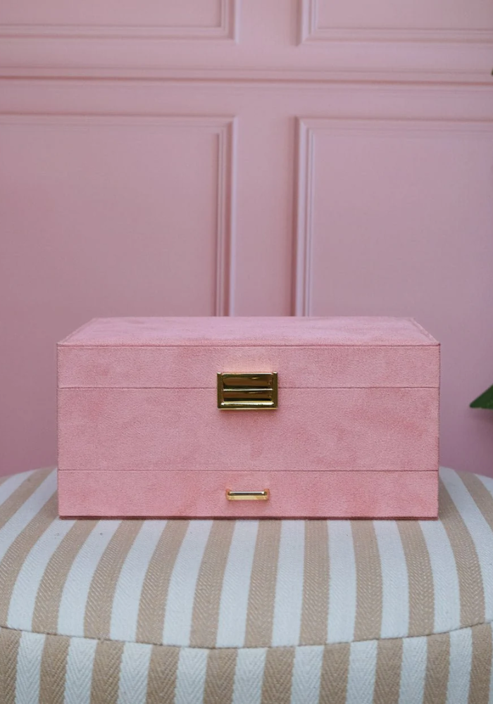Boîte À Bijoux Denise En Velours Rose - Sélectionné par Blush