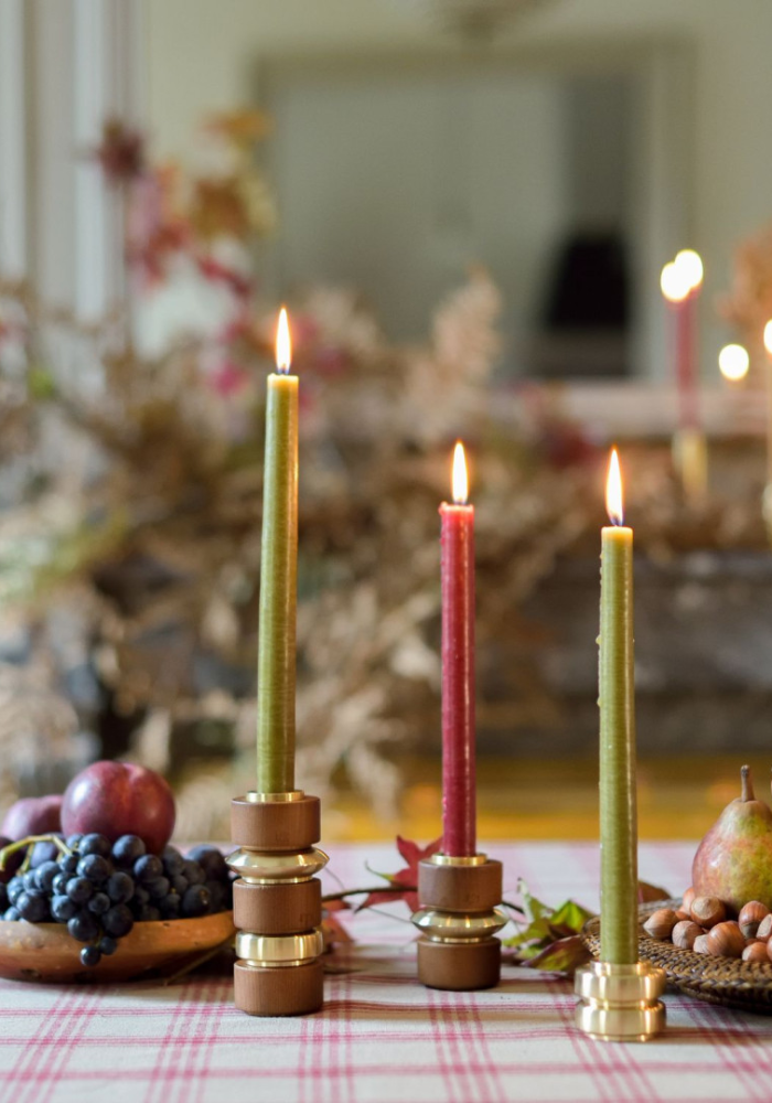 Duo De Bougies Kaki - Maison Pechavy