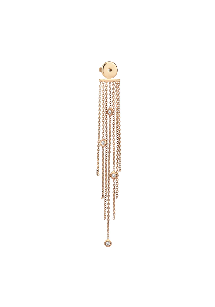 Mini Solitaire Chain Tassel Clasp