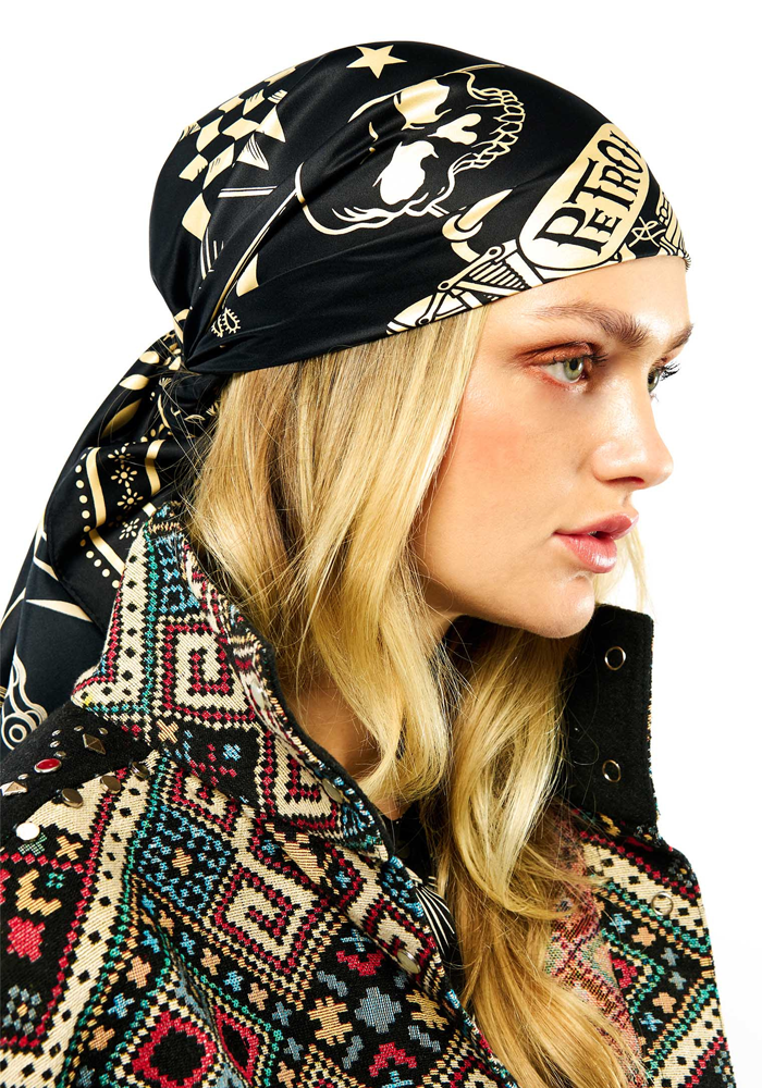Foulard Bandana Noir Medium - Wild Paris