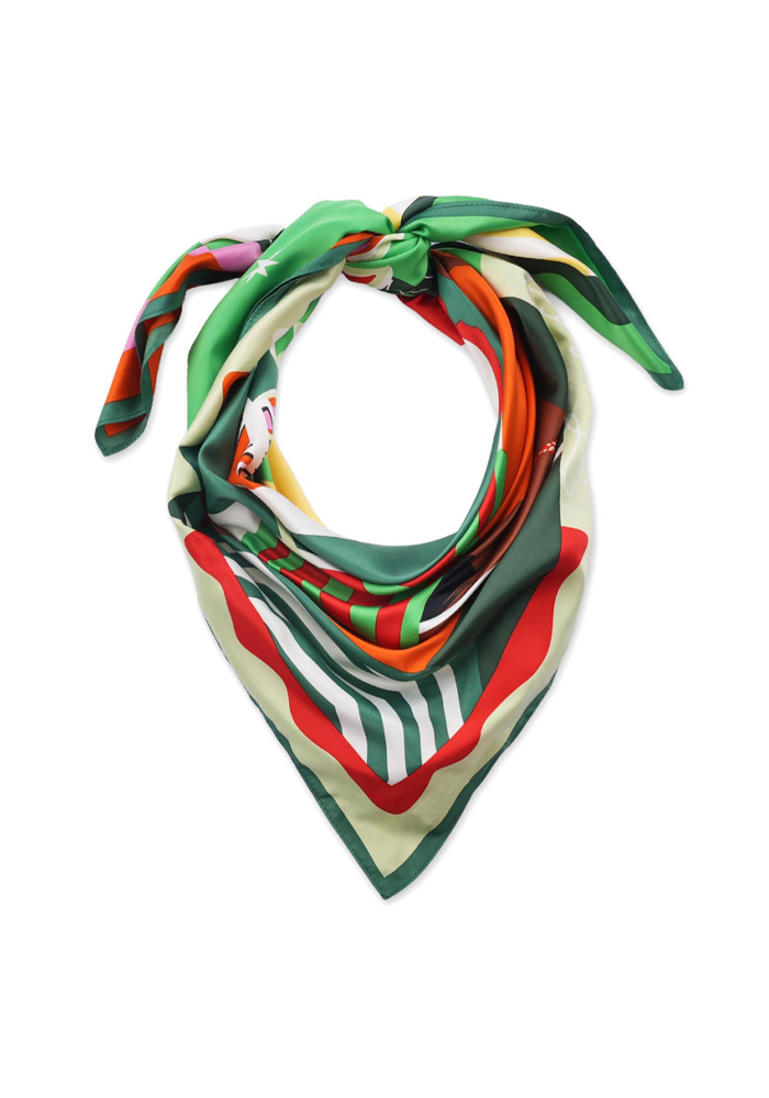 Foulard Chachacha Vert Moyen Modèle - Wild Paris