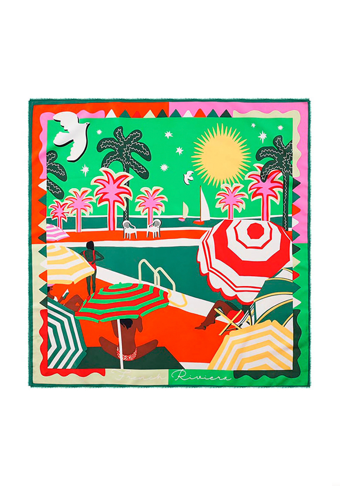 Foulard Chachacha Vert Grand Modèle - Wild Paris