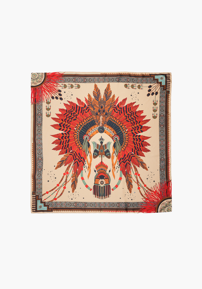 Foulard Nouveau Western Beige Medium - Wild Paris