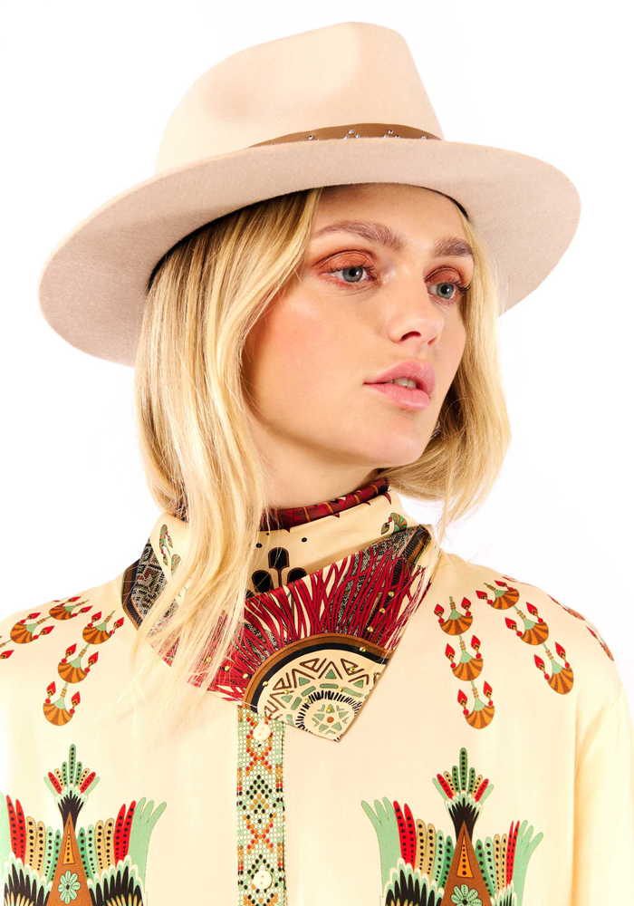 Foulard Nouveau Western Beige Mini - Wild Paris