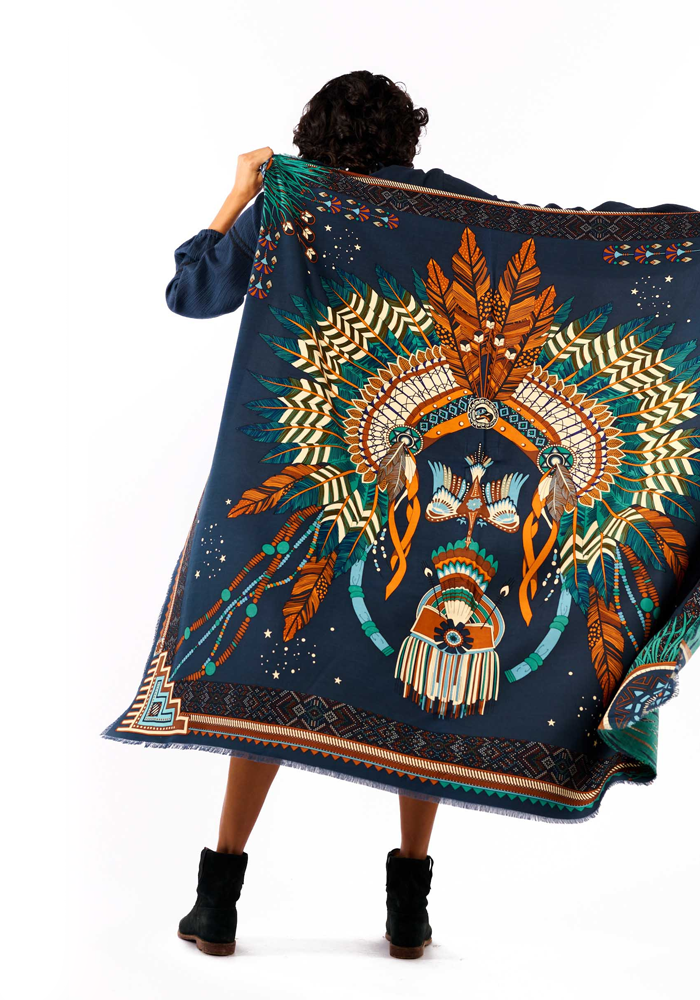 Foulard Nouveau Western Bleu - Wild Paris