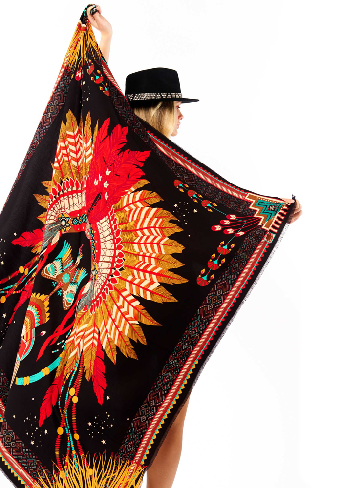 Foulard Nouveau Western Noir - Wild Paris