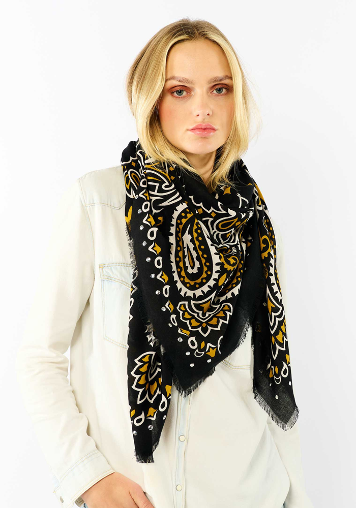 Foulard Paisley Noir - Wild Paris