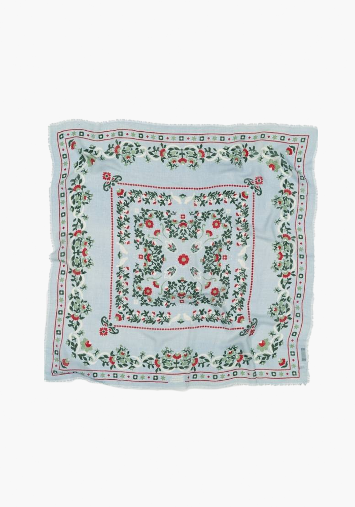 Foulard Secret Garden Ls Ciel - Maison Lecomte Flamant