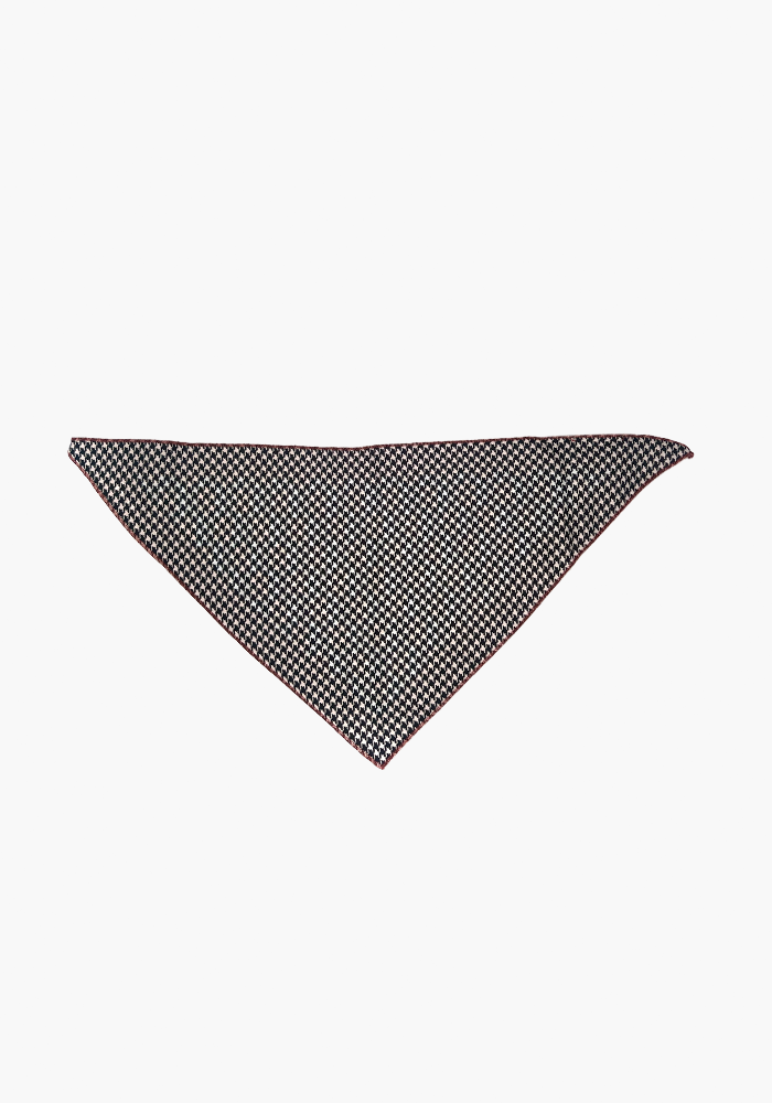 Foulard Triangle Pied De Poule Bordeaux Et Bleu - Dixie