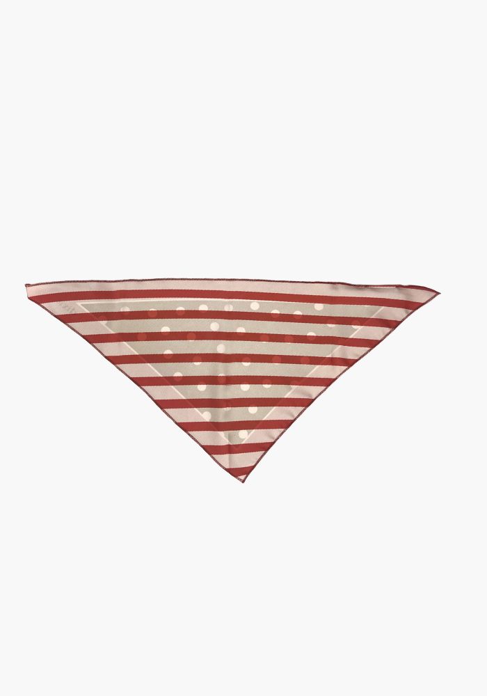 Foulard Triangle Pois Terracotta Et Marron - Dixie