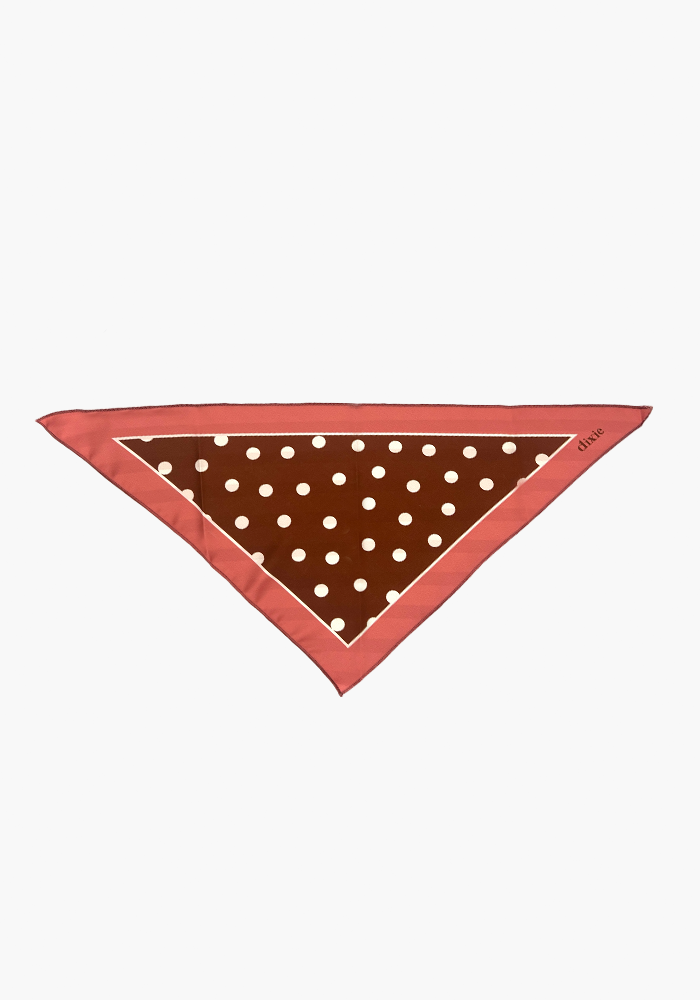 Foulard Triangle Pois Terracotta Et Marron - Dixie