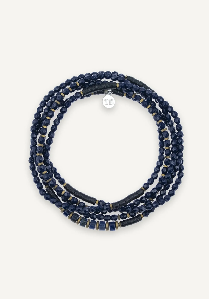 Bracelet 5 Tours Ou Sautoir Gentleman Navy - Têtes Blondes
