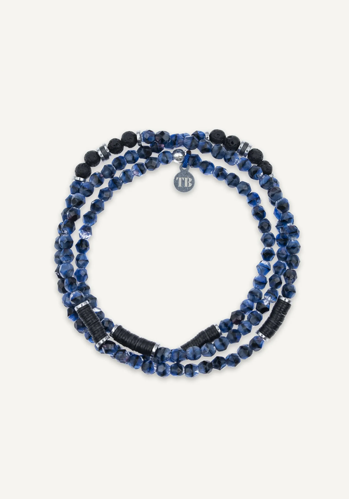 Bracelet 3 Tours Ou Collier Gentleman Denim - Têtes Blondes