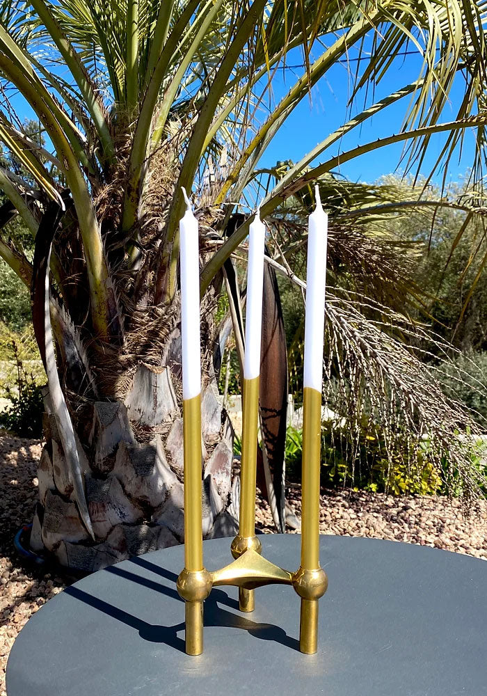 3 Skinny Gold Candles