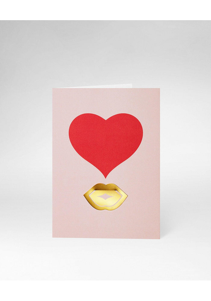 Carte de Vœux Bouche avec Clip Doré - Octaevo