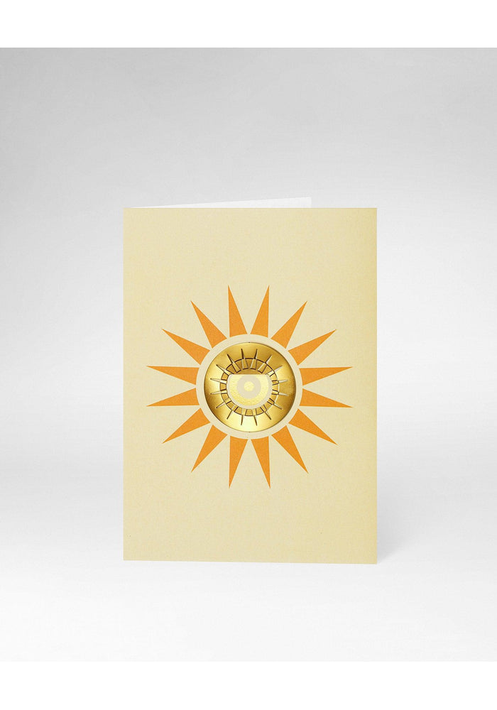 Carte de Vœux Soleil avec Clip Doré - Octaevo