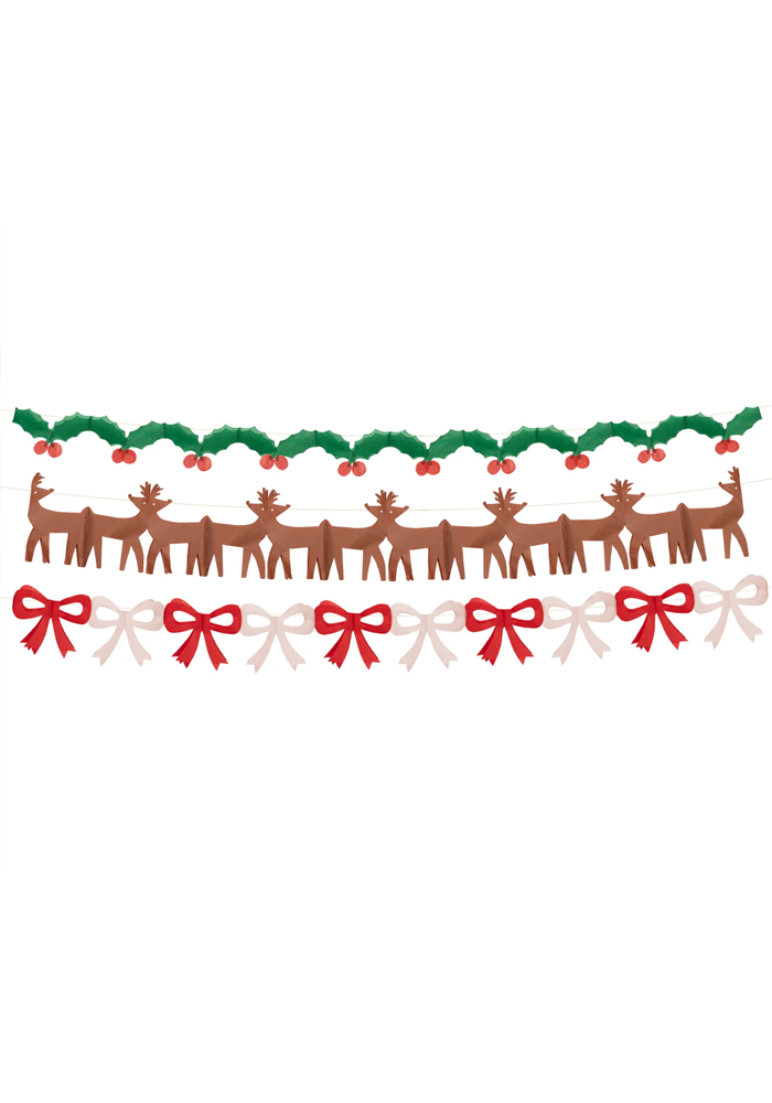 Assortiment De 3 Guirlandes De Noël - Meri Meri