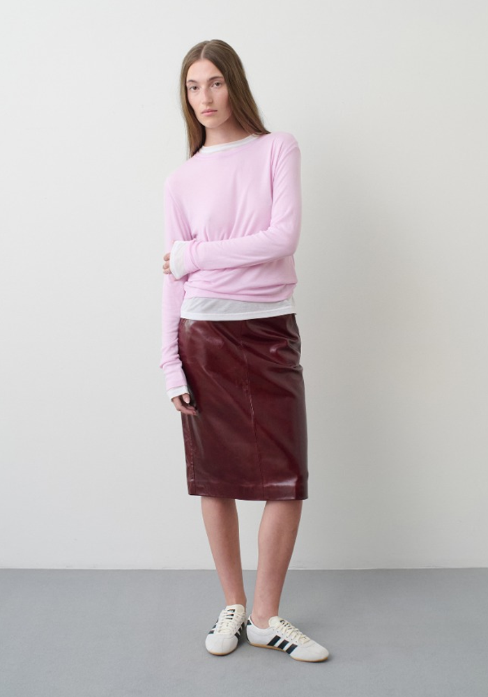 Jupe Midi Leather Bordeaux - Remain