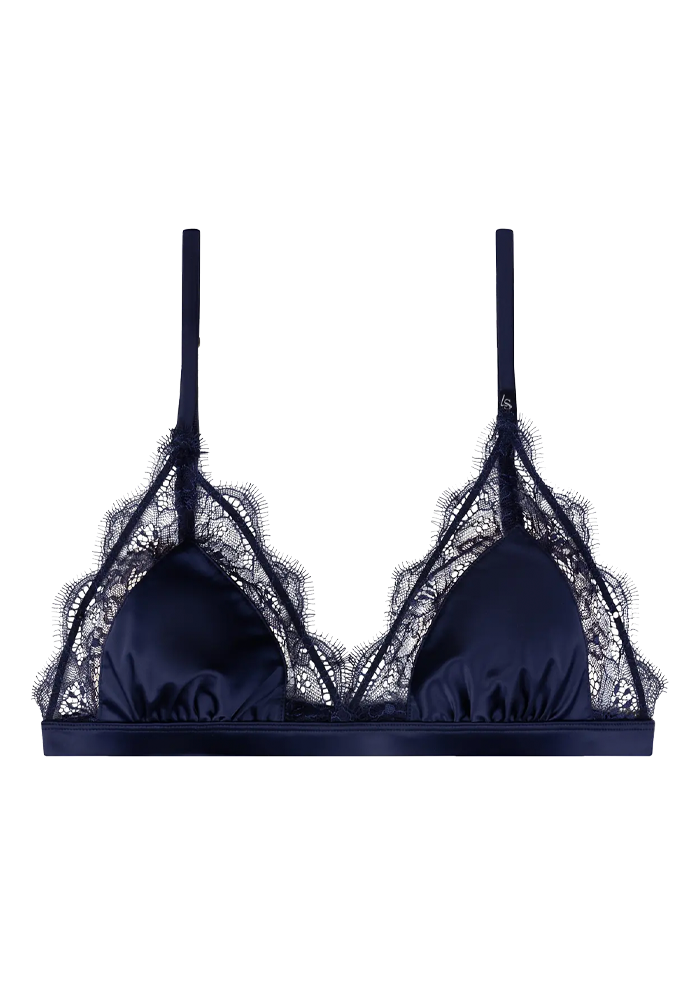 Navy Blue Love Lace Bra