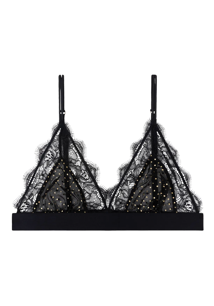 Soutien Gorge Love Lace Noir Pois Dorés - Love Stories