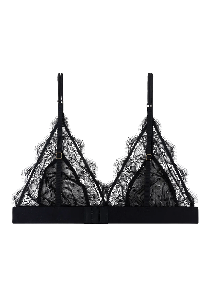 Soutien Gorge Love Lace Noir Pois Dorés - Love Stories