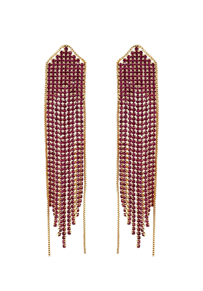 Boucles D'Oreilles Madison Fushia - Maison Baïka