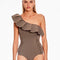 Orsay One Piece Swimsuit Taupe 