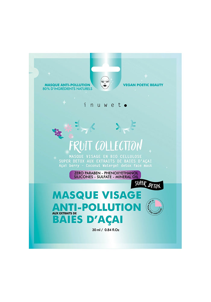 Masque Visage Anti Pollution Detox Baies D'Acaï - Inuwet