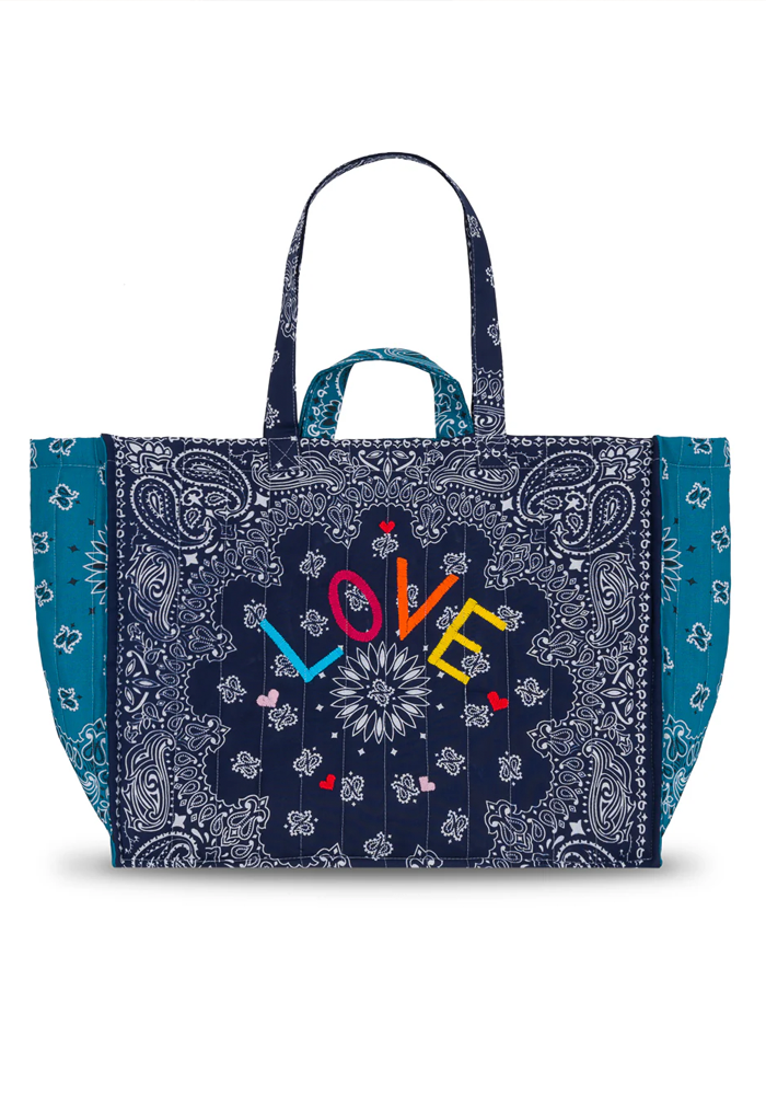 Sac Maxi Cabas Love Navy Pétrole - Call It By Your Name