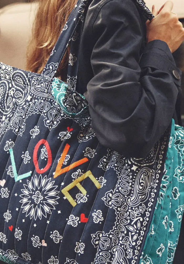 Sac Maxi Cabas Love Navy Pétrole - Call It By Your Name