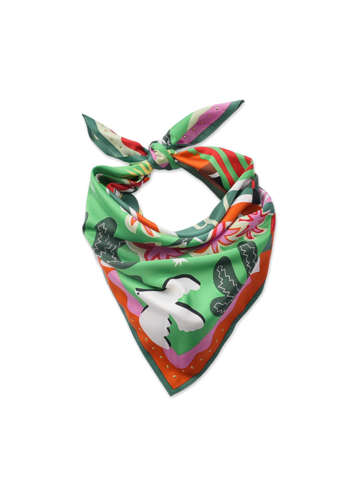 Foulard Chachacha Vert Petit Modèle - Wild Paris