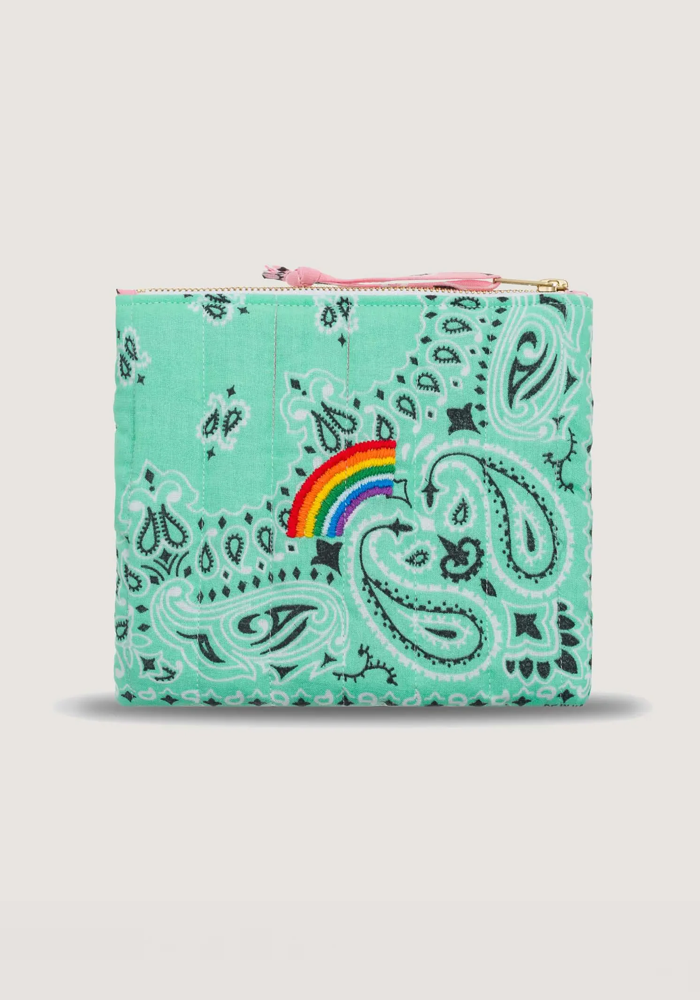 Mini Pochette Bandana Arc En Ciel Mint Pale Pink - Call It By Your Name