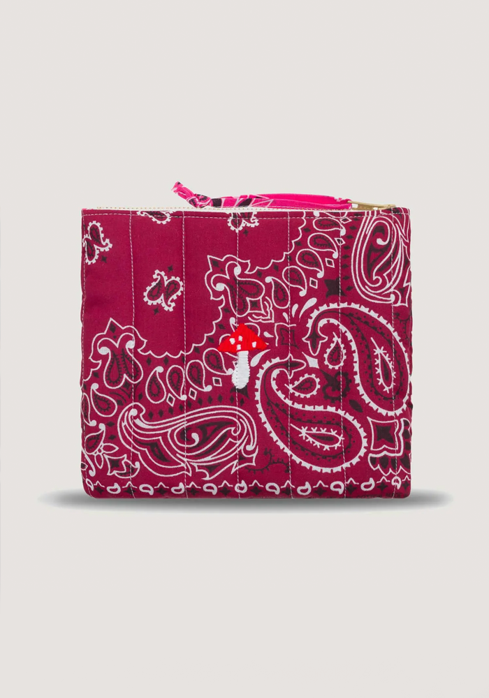 Mini Pochette Bandana Champignon Bordeaux Fuschia - Call It By Your Name