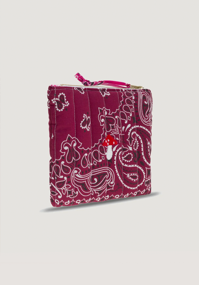 Mini Pochette Bandana Champignon Bordeaux Fuschia - Call It By Your Name