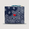 Mini Pochette Bandana Coeur Navy Pétrole