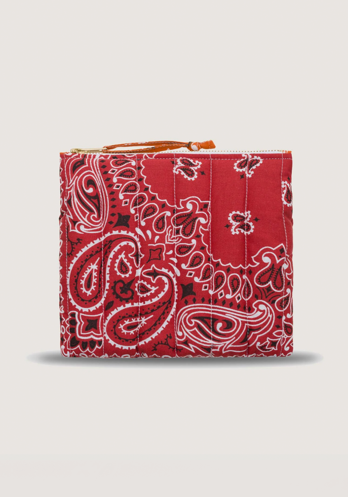 Mini Pochette Bandana Coeur Vintage Red Burnt Orange