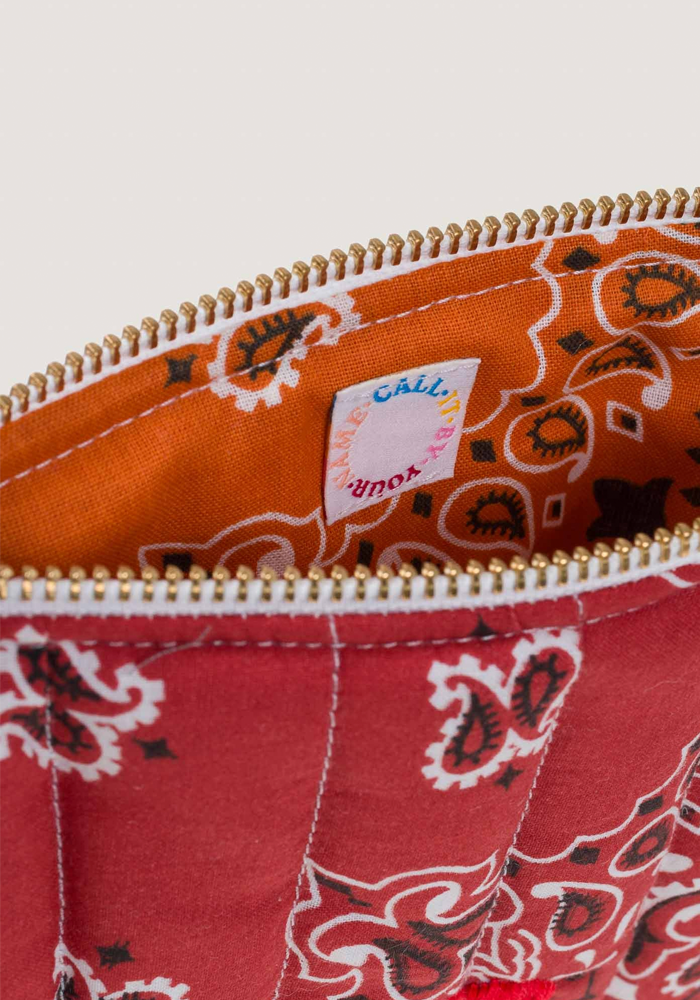 Mini Pochette Bandana Coeur Vintage Red Burnt Orange - Call It By Your Name