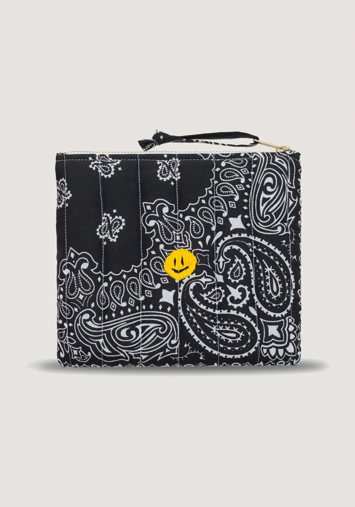 Mini Pochette Bandana Happy Face All Black - Call It By Your Name