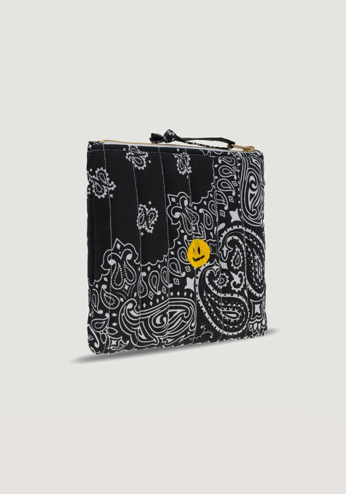 Mini Pochette Bandana Happy Face All Black - Call It By Your Name