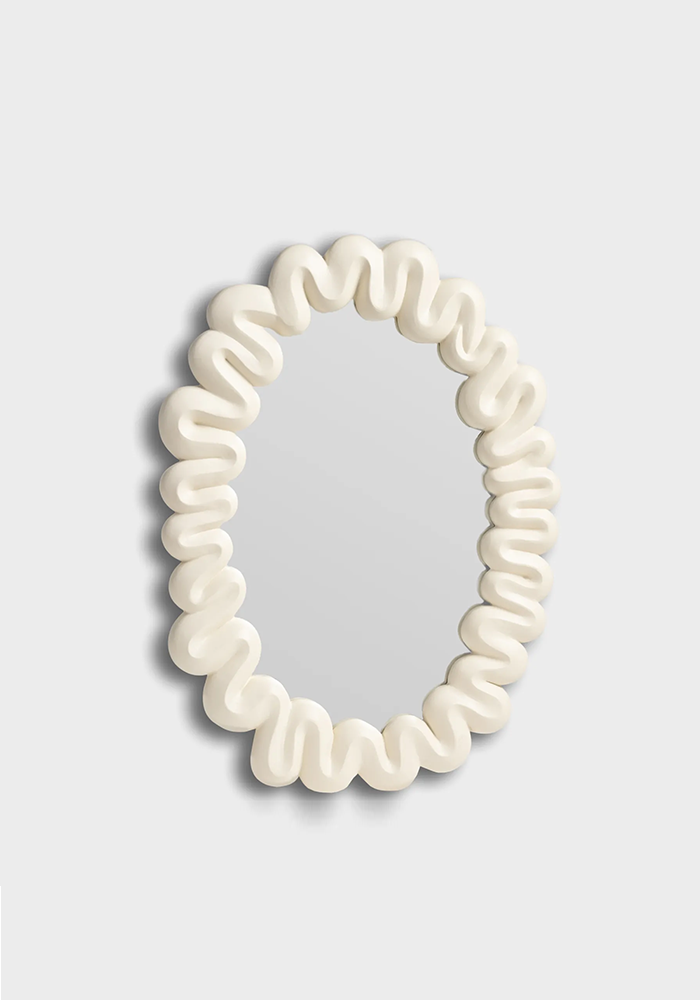 Miroir Ovale Serpentin Blanc - &Klevering 