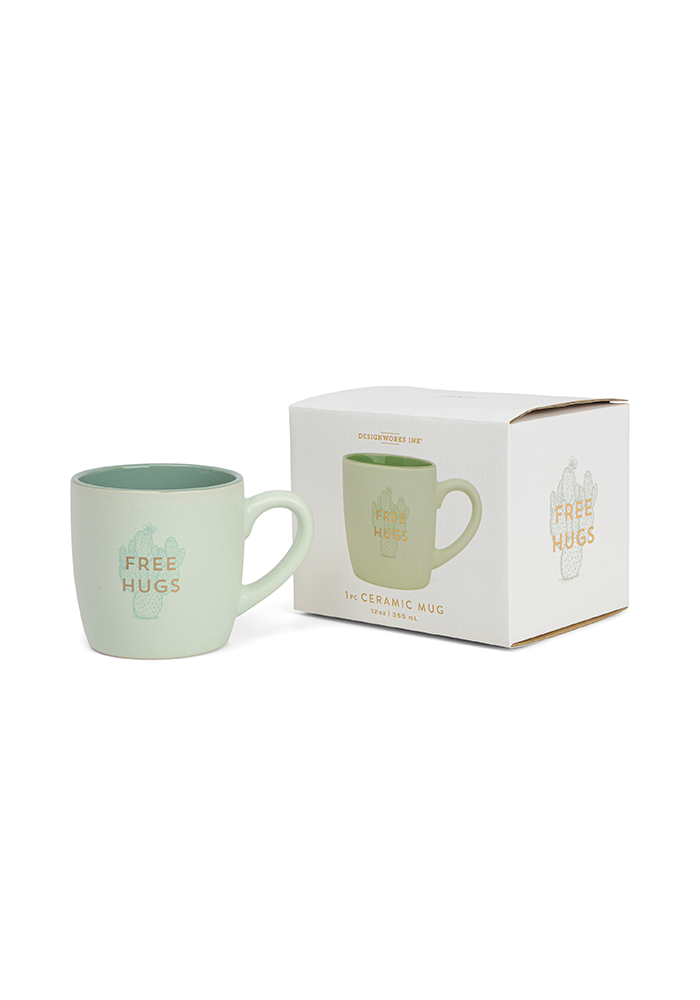 Mug Free Hugs Motifs Cactus - Blush Sélection Décoration