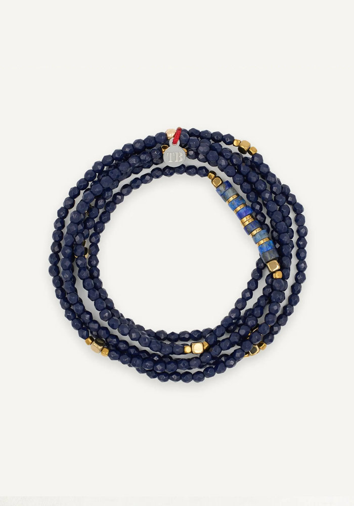 Bracelet 6 Tours Ou Sautoir New Nadege Navy - Têtes Blondes