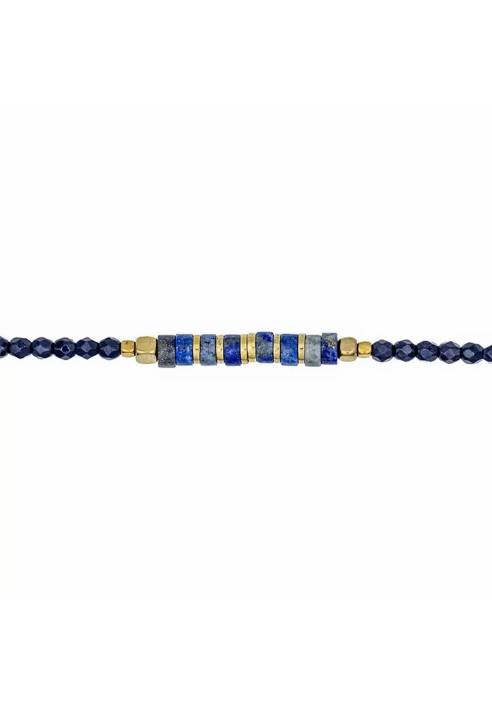 Bracelet 6 Tours Ou Sautoir New Nadege Navy - Têtes Blondes