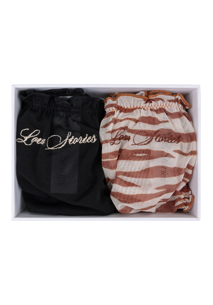 Pack De 2 Culottes Lola Noire Et Zébrée Marron - Love Stories