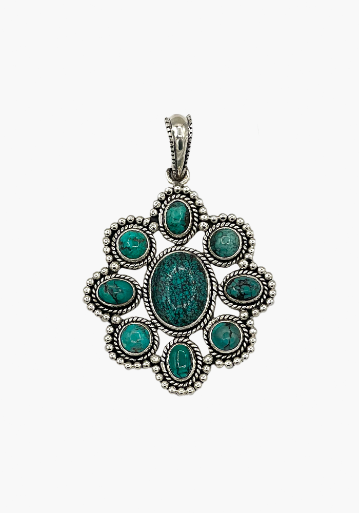 Pendentif XL Multi Turquoises