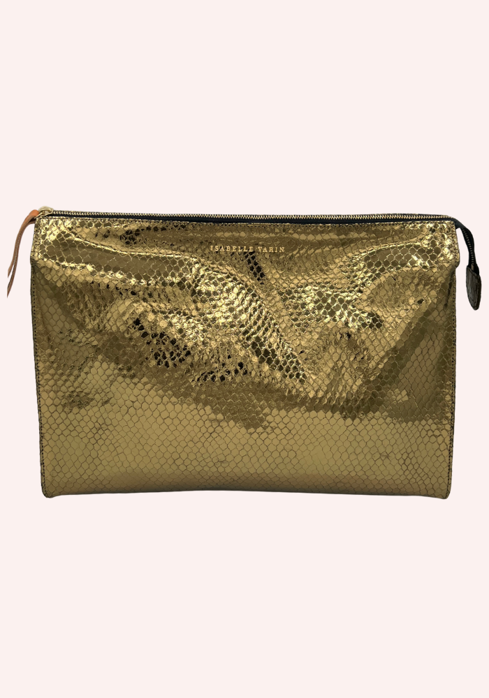 Pochette Prince En Cuir Bubble Kaki - Isabelle Varin