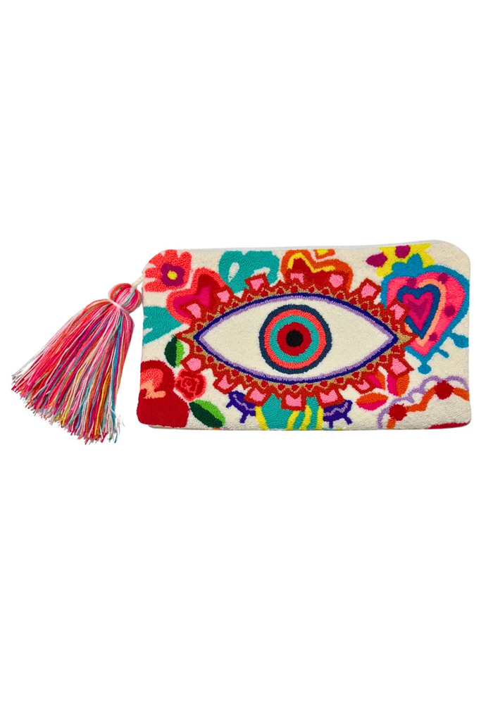 White Eye Clutch Flat Pouch