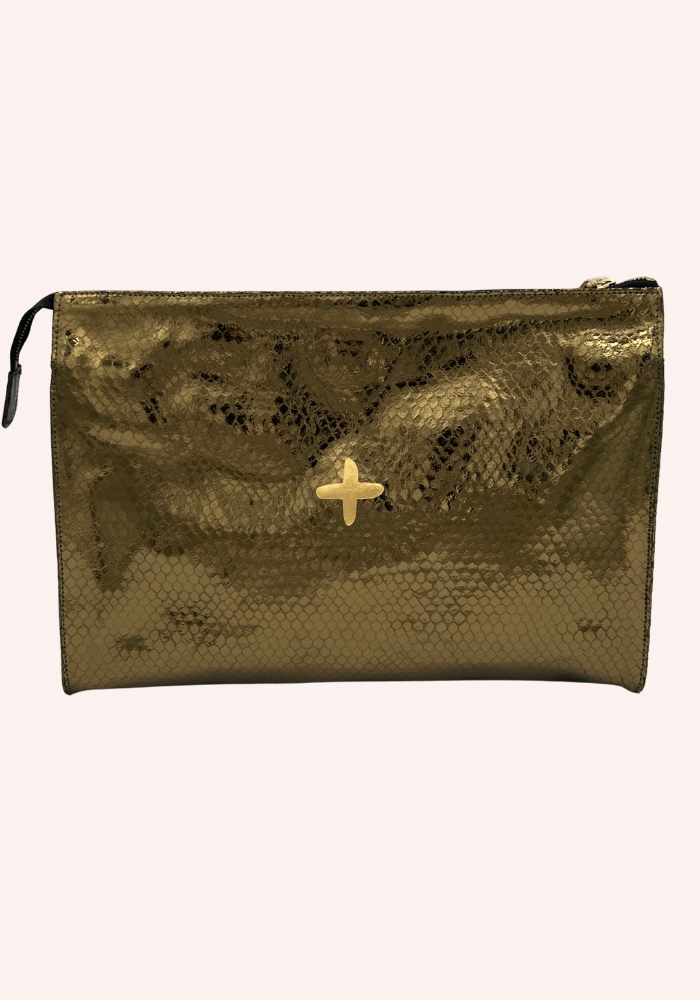 Pochette Prince En Cuir Bubble Kaki - Isabelle Varin