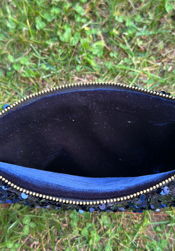 Pochette Plate Celia Sequins Bleue - Lilou